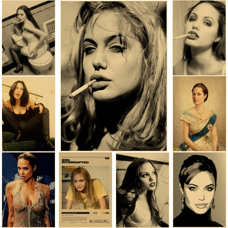 Home Cinema Gadgets - Angelina Jolie Vintage Poster Kraft Paper