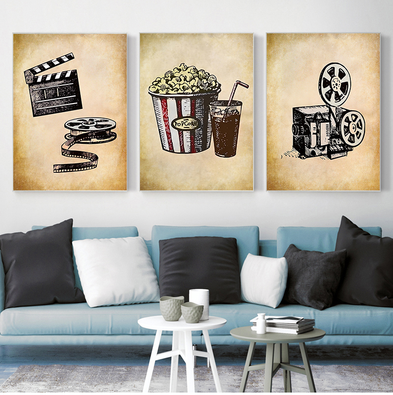 Home Cinema Gadgets - Movie Theater Vintage Art Canvas Painting