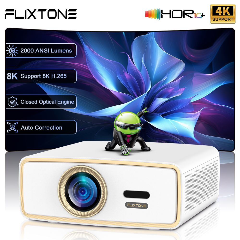 Home Cinema Gadgets - Flixtone E900 MINI Portable Projector 8K