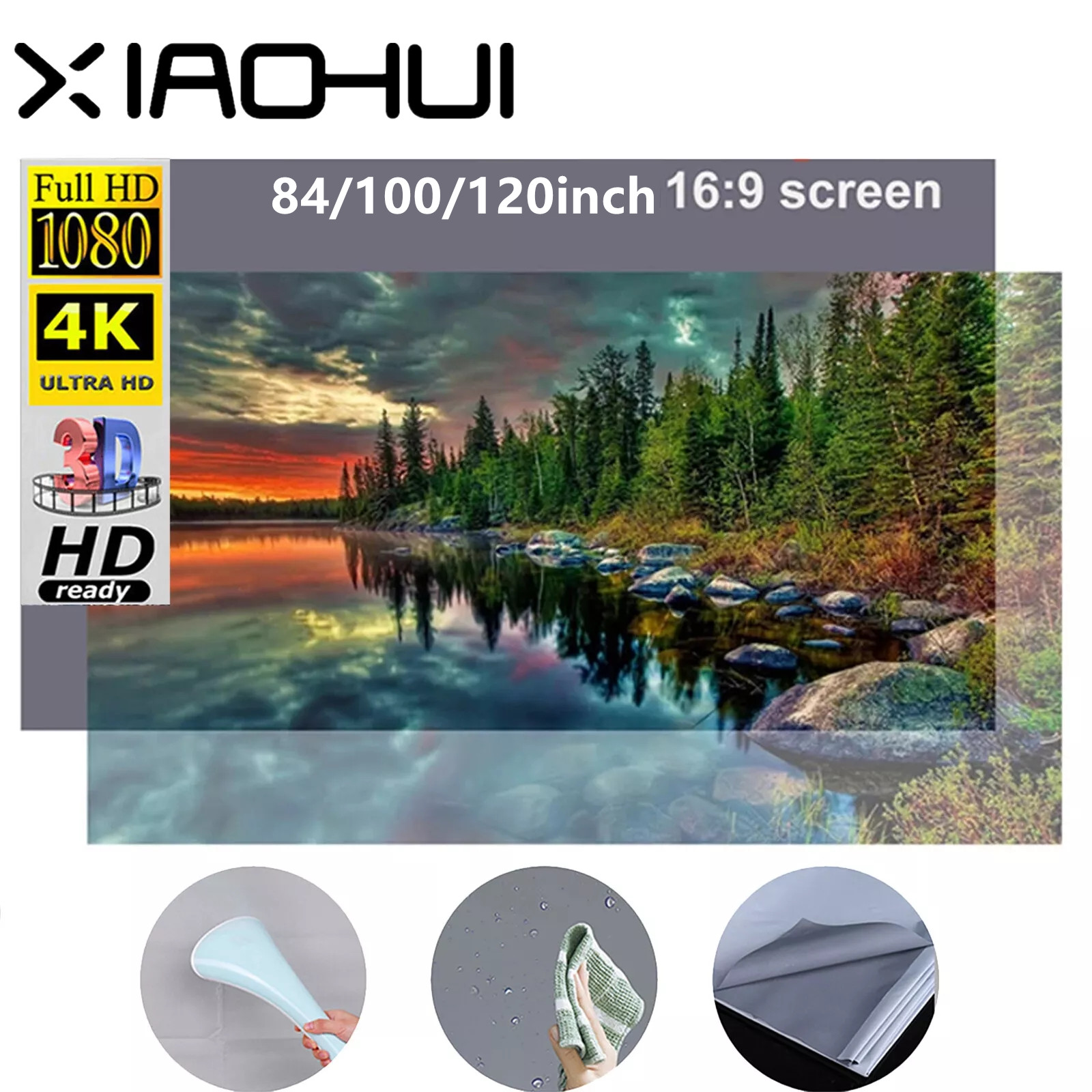 XIAOHUI Anti-light Thick HD Pr - Projector Screen 100 Inch incelemesi ve fiyatı