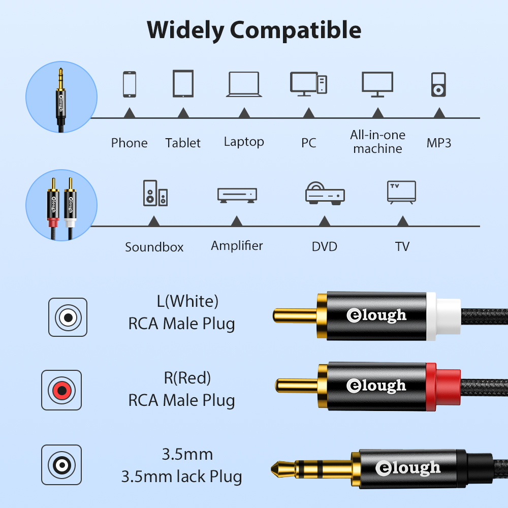 Elough RCA Cable AUX RCA Speak - Home Cinema Solution incelemesi ve fiyatı