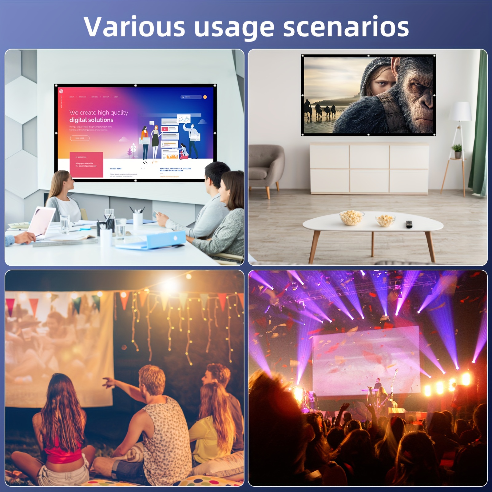 60 72 100 120 150 Inch 16:9 Po - Projector Screen 100 Inch incelemesi ve fiyatı