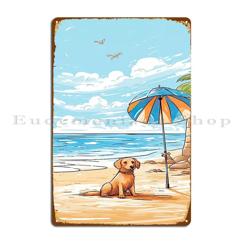 Sunny Day Beach Dog Metal Sign - Home Cinema Today incelemesi ve fiyatı