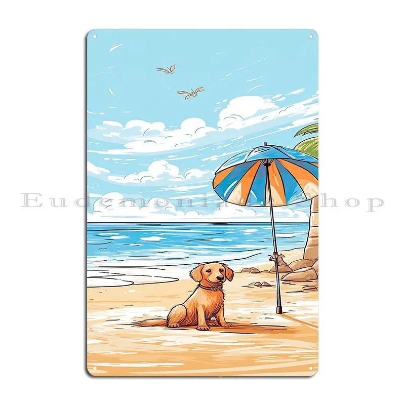 Sunny Day Beach Dog Metal Sign - Home Cinema Today incelemesi ve fiyatı
