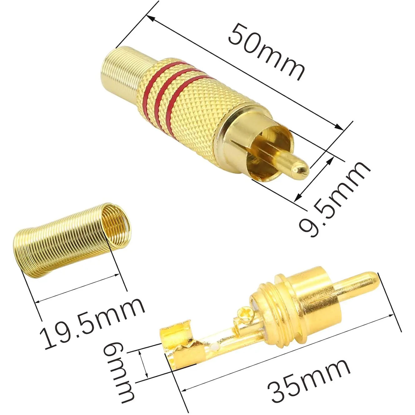 4PCS RCA Plug Gold Plated Sold - Home Cinema Solution incelemesi ve fiyatı