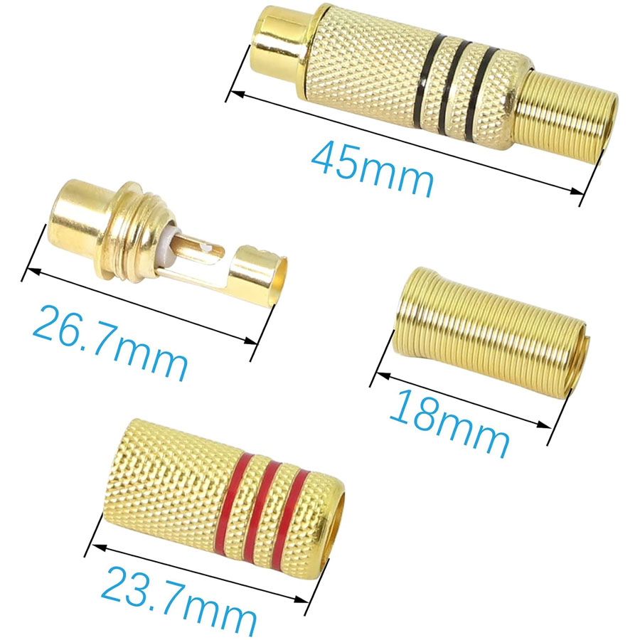 4PCS RCA Plug Gold Plated Sold - Home Cinema Solution incelemesi ve fiyatı